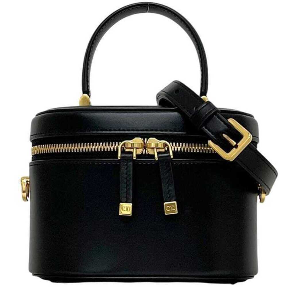 Christian Dior Vanity Leather Shoulder Bag Black